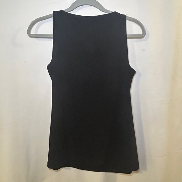 White House Black Market Tank Top Twist Knot Gold-Tone Buckle Sleeveless Black S - Picture 14 of 15